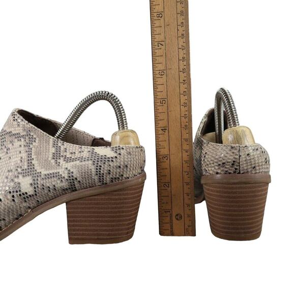 Rampage Shoes Womens 8 Mule Bootie Slip On Block Heel Snake Print York Point Toe - Picture 7 of 14